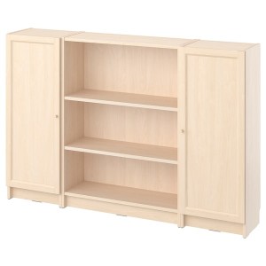 IKEA BILLY / OXBERG bookcase comb w doors, 63x41 3/4 in Birch Effect, Ikea Ireland | 2436NRASO