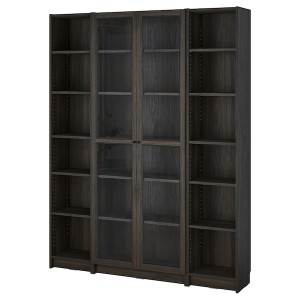 IKEA BILLY / OXBERG bookcase comb w glass doors, 63x79 1/2 in Dark Brown Oak Effect, Ikea Ireland | 4167YUSBG