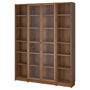 IKEA BILLY / OXBERG bookcase comb w glass doors, 63x79 1/2 in Brown Walnut Effect, Ikea Ireland | 9481EBLGW