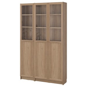 IKEA BILLY / OXBERG bookcase comb w panel/glass doors, 47 1/4x11 3/4x79 1/2 in Oak Effect, Ikea Ireland | 6237ZRNFH