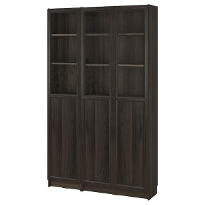 IKEA BILLY / OXBERG bookcase comb w panel/glass doors, 47 1/4x11 3/4x79 1/2 in Oak Effect Dark Brown, Ikea Ireland | 3276BLQEN