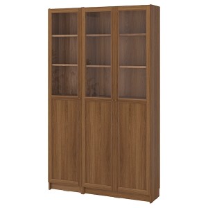 IKEA BILLY / OXBERG bookcase comb w panel/glass doors, 47 1/4x11 3/4x79 1/2 in Brown Walnut Effect, Ikea Ireland | 7892TYUND