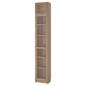 IKEA BILLY / OXBERG bookcase w glass doors/ext unit, 15 3/4x11 3/4x93 1/4 in Oak Effect, Ikea Ireland | 4531XUEMH