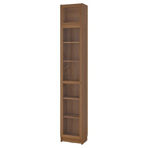 IKEA BILLY / OXBERG bookcase w glass doors/ext unit, 15 3/4x11 3/4x93 1/4 in Brown Walnut Effect, Ikea Ireland | 6087EZMUH