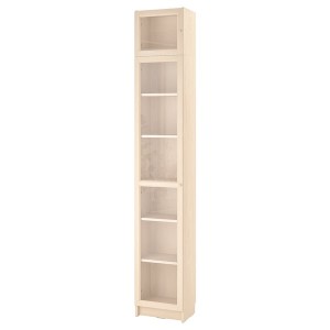 IKEA BILLY / OXBERG bookcase w glass doors/ext unit, 15 3/4x11 3/4x93 1/4 in Birch Effect, Ikea Ireland | 7192OHRKM