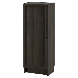 IKEA BILLY / OXBERG bookcase with door, 15 3/4x11 3/4x41 3/4 in Dark Brown Oak Effect, Ikea Ireland | 6370NHSGQ