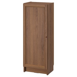 IKEA BILLY / OXBERG bookcase with door, 15 3/4x11 3/4x41 3/4 in Brown Walnut Effect, Ikea Ireland | 4057HRETI