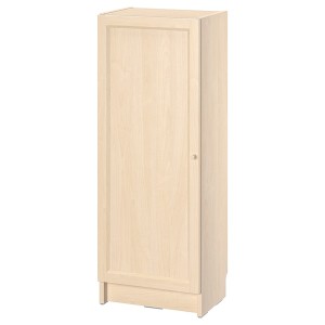 IKEA BILLY / OXBERG bookcase with door, 15 3/4x11 3/4x41 3/4 in Birch Effect, Ikea Ireland | 4983WJIXS