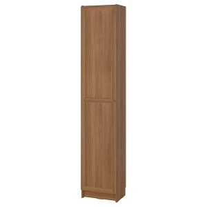 IKEA BILLY / OXBERG bookcase with doors, 15 3/4x11 3/4x79 1/2 in Brown Walnut Effect, Ikea Ireland | 1426UDIYS
