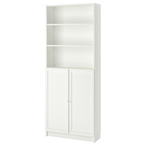 IKEA BILLY / OXBERG bookcase with doors, 31 1/2x11 3/4x79 1/2 in White, Ikea Ireland | 5672XCUYH