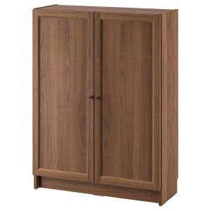 IKEA BILLY / OXBERG bookcase with doors, 31 1/2x11 3/4x41 3/4 in Brown Walnut Effect, Ikea Ireland | 9057PHUZY