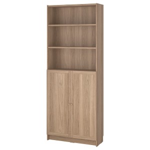IKEA BILLY / OXBERG bookcase with doors, 31 1/2x11 3/4x79 1/2 in Oak Effect, Ikea Ireland | 3068ZFWHJ