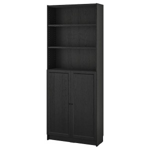 IKEA BILLY / OXBERG bookcase with doors, 31 1/2x11 3/4x79 1/2 in Black Oak Effect, Ikea Ireland | 8629UZFBR