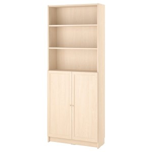 IKEA BILLY / OXBERG bookcase with doors, 31 1/2x11 3/4x79 1/2 in Birch Effect, Ikea Ireland | 9065VRMJY