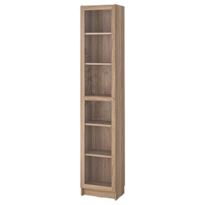 IKEA BILLY / OXBERG bookcase with glass-door, 15 3/4x11 3/4x79 1/2 in Oak Effect / Clear Glass, Ikea Ireland | 7812PUEYO