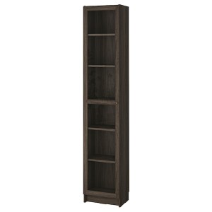 IKEA BILLY / OXBERG bookcase with glass-door, clear glass, 15 3/4x11 3/4x79 1/2 in Dark Brown Oak Effect, Ikea Ireland | 8675LKXUT