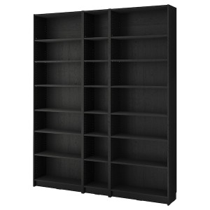 IKEA BILLY bookcase comb w extension units, 78 3/4x11x93 1/4 in Black Oak Effect, Ikea Ireland | 0816GEUIB