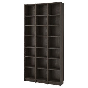 IKEA BILLY bookcase comb w extension units, 47 1/4x11x93 1/4 in Dark Brown Oak Effect, Ikea Ireland | 0475WKCLT
