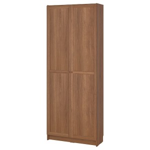 IKEA BILLY bookcase with doors, 31 1/2x11 3/4x79 1/2 in Brown Walnut Effect, Ikea Ireland | 2167VFQMJ