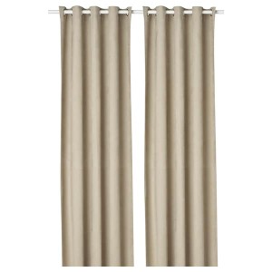 IKEA BIRTNA black-out curtains, 1 pair, beige, 57x98 in, Ikea Ireland | 4103EKSIM
