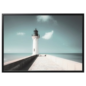 IKEA BJÖRKSTA picture and frame, 55x39 ¼ in White Lighthouse / Black, Ikea Ireland | 1503TLBKE