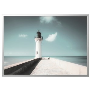 IKEA BJÖRKSTA picture and frame, 55x39 ¼ in White Lighthouse / Aluminum Color, Ikea Ireland | 2495GZHRP