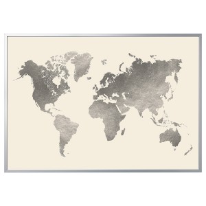 IKEA BJÖRKSTA picture and frame, 78 ¾x55 in The World / Aluminum Color, Ikea Ireland | 9237TSABP