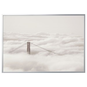 IKEA BJÖRKSTA picture and frame, bridge and clouds, 78 ¾x55 in Aluminum Color, Ikea Ireland | 3207RVXJE