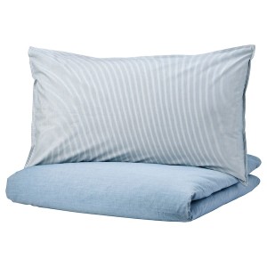 IKEA BLÅVINDA duvet cover and pillowcase(s), Twin Light Blue, Ikea Ireland | 2841DFECA