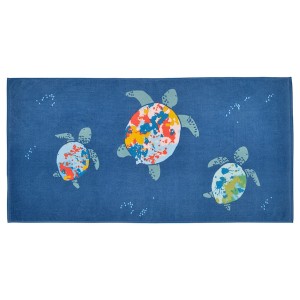IKEA BLÅVINGAD bath towel, 28x55 in Turtle Pattern / Dark Blue, Ikea Ireland | 3471HMDQW
