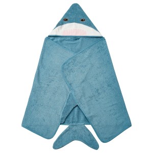 IKEA BLÅVINGAD towel with hood, 28x55 in Shark Shaped / Blue / Gray, Ikea Ireland | 1932YOPQR