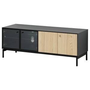 IKEA BOASTAD TV unit, black/oak veneer, 47 3/4x16 5/8x17 3/4 in, Ikea Ireland | 8542BJHNU