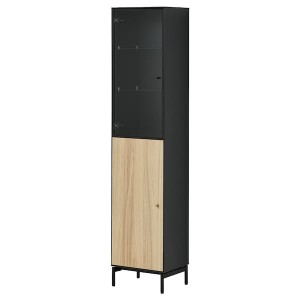 IKEA BOASTAD high cabinet, black/oak veneer, 16 1/4x12 5/8x72 7/8 in, Ikea Ireland | 7124NLHXM