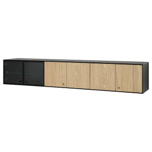 IKEA BOASTAD wall shelf, black/oak veneer, 71 3/8x12 5/8x12 1/2 in, Ikea Ireland | 2951PCTMF