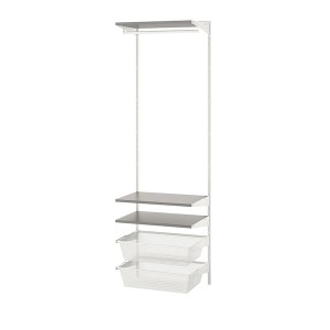 IKEA BOAXEL wardrobe combination, 24 3/8x15 3/4x79 in White / Gray, Ikea Ireland | 3145GSNVD