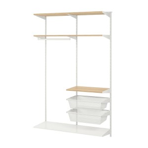 IKEA BOAXEL wardrobe combination, 49 1/8x15 3/4x79 in White / Oak, Ikea Ireland | 1347INEVY