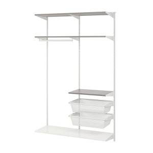 IKEA BOAXEL wardrobe combination, 49 1/8x15 3/4x79 in White / Gray, Ikea Ireland | 6527IAZXJ