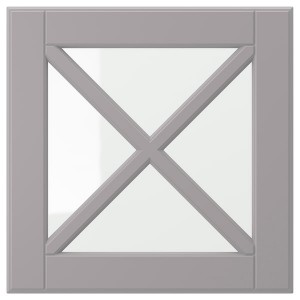 IKEA BODBYN glass door with crossbar, 15x15 in Gray, Ikea Ireland | 7528QEGDM