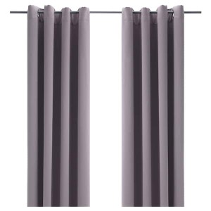 IKEA BOLLOLVON room darkening curtains, 1 pair, gray, 57x98 in, Ikea Ireland | 7283MZUDS