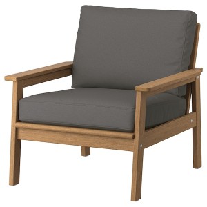 IKEA BONDHOLMEN armchair, outdoor, brown/Frösön/Duvholmen dark gray, Ikea Ireland | 7895ZDPQR