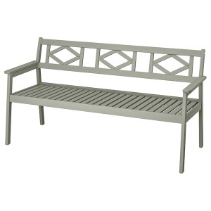 IKEA BONDHOLMEN bench with backrest, outdoor, gray, Ikea Ireland | 9351JSKZE