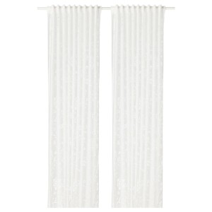 IKEA BORGHILD Sheer curtains, 1 pair, white, 57x98 in, Ikea Ireland | 1253KBHMG