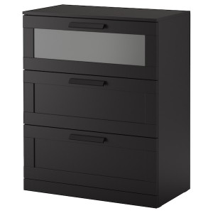IKEA BRIMNES 3-drawer chest, 30 3/4x37 3/8 in Black, Ikea Ireland | 3985HPORS