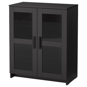 IKEA BRIMNES Cabinet with doors, glass, 30 3/4x37 3/8 in Black, Ikea Ireland | 8713YRKVO