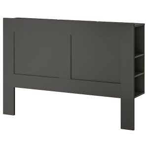 IKEA BRIMNES Headboard with storage compartment, Full/Double Gray, Ikea Ireland | 6857VJZWC