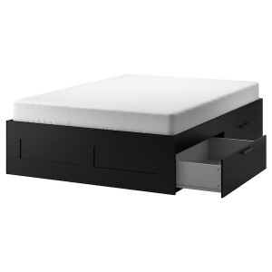 IKEA BRIMNES bed frame with storage, Full Black, Ikea Ireland | 6385TNYXE