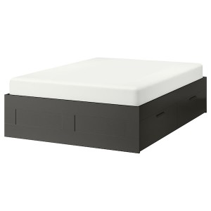 IKEA BRIMNES bed frame with storage, Full Gray, Ikea Ireland | 5023STYZD