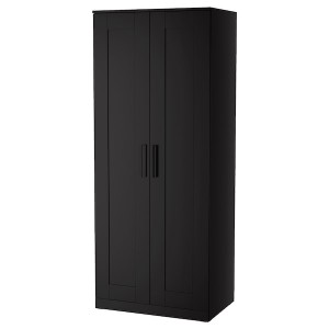 IKEA BRIMNES wardrobe with 2 doors, 30 3/4x74 3/4 in Black, Ikea Ireland | 0251LPYTZ