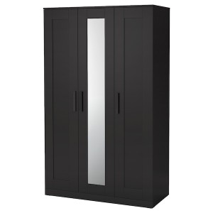 IKEA BRIMNES wardrobe with 3 doors, 46x74 3/4 in Black, Ikea Ireland | 5724MFHJI