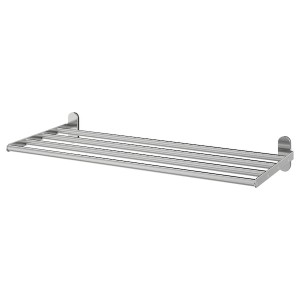 IKEA BROGRUND wall shelf with towel rail, stainless steel, 26 3/8x10 5/8 in, Ikea Ireland | 6092FAMHX
